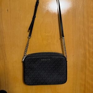 Michael Kors Black and Silver Crossbody Bag